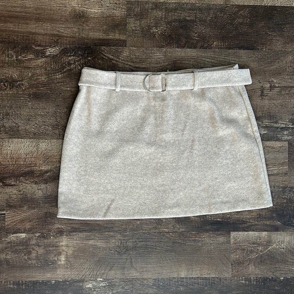 Knit Primark Tan and White Pencil Mini Skirt